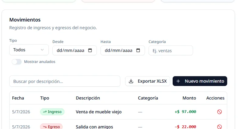 Módulo Finanzas — Vista 1